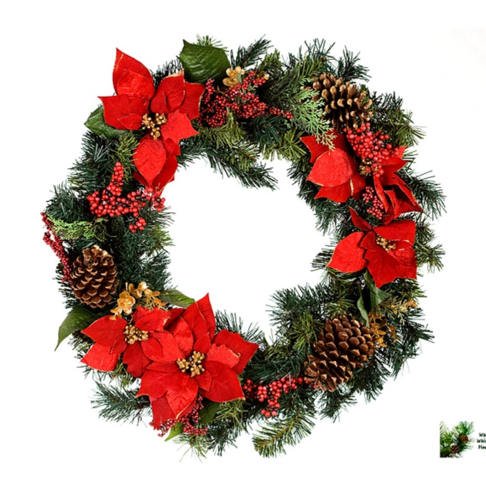 Berry Velvet Evergreen Wreath